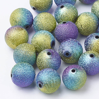 Spray Painted Acrylic Beads ACRP-R146-01-1