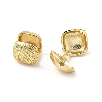 Brass Rhombus Hoop Earrings for Women EJEW-E275-06G-1