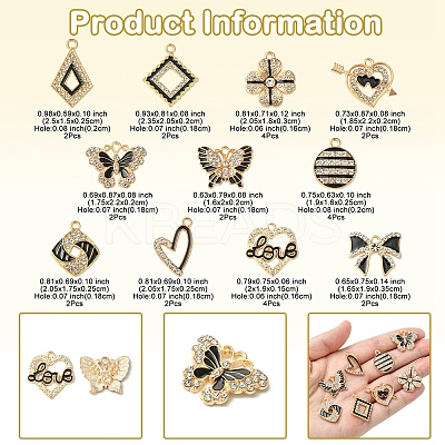 28Pcs 11 Styles Alloy Enamel Pendants FIND-FS0003-24-1