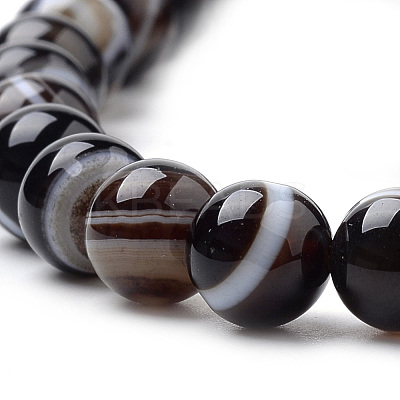 Natural Striped Agate/Banded Agate Beads Strands G-S259-04A-12mm-1