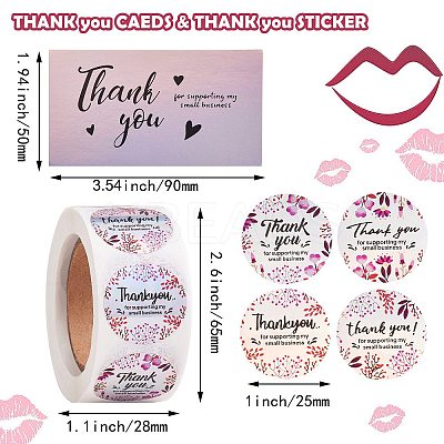 1 Roll Rainbow Laser Laser Thank You Sticker DIY-SZ0007-84-1