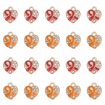 20Pcs 2 Colors Alloy Rhinestone Pendants FIND-CA0007-26-1