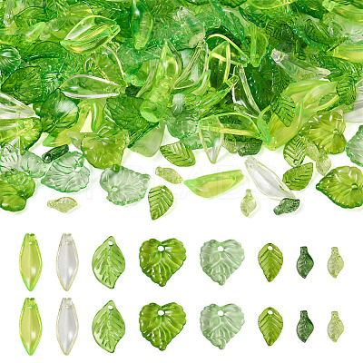 320Pcs 8 Style Transparent Acrylic Pendants TACR-TA0001-18-1
