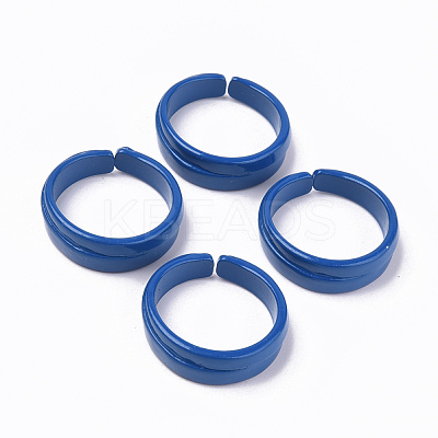 Spray Painted Alloy Cuff Rings RJEW-T011-28C-RS-1