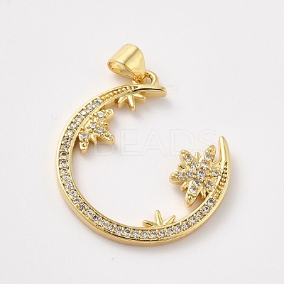 Rack Plating Brass Micro Pave Cubic Zirconia Pendants KK-A160-16G-1