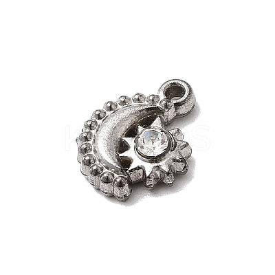 304 Stainless Steel Pave Rhinestone Charms STAS-G369-13P-1