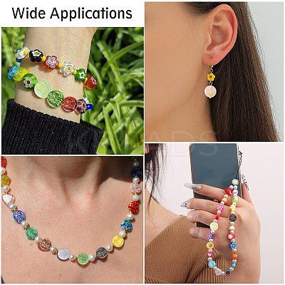 14Pcs 14 Colors Handmade Lampwork Beads LAMP-CJ0002-86-1