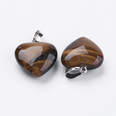 Natural Tiger Eye Pendants G-E434-07P-1