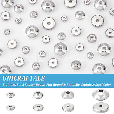 160Pcs 8 Style 201 & 304 Stainless Steel Spacer Beads STAS-UN0041-61-1