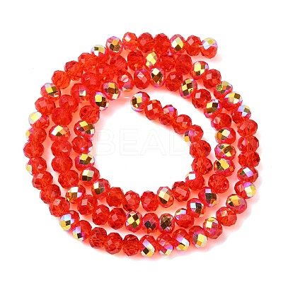 Electroplate Transparent Glass Beads Strands EGLA-A046-01B-01-1