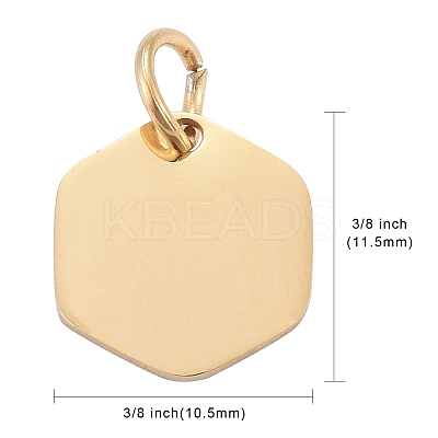 Ion Plating(IP) 304 Stainless Steel Stamping Blank Tag Charms STAS-I311-24G-1