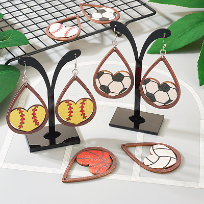 DIY Sport Theme Dangle Earring Making Kits DIY-TA0004-36-1