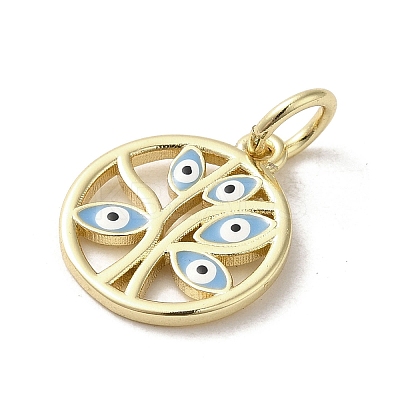Brass Enamel Charms KK-E092-15G-02-1