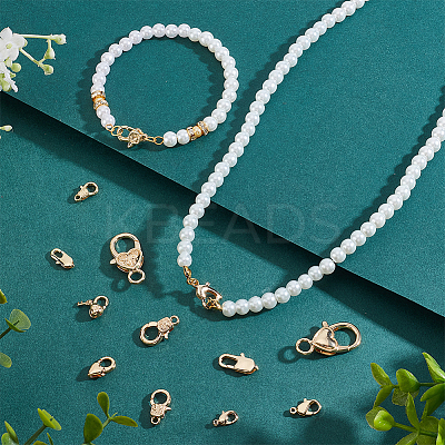 13Pcs 13 Styles Rack Plating Brass Lobster Claw Clasps KK-PH0006-83-1
