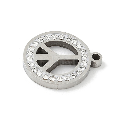 304 Stainless Steel Rhinestone Pendants STAS-Q354-04P-1