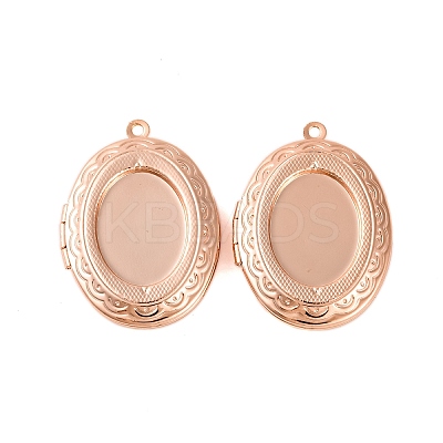 Rack Plating Brass Locket Pendants KK-K277-05RG-1