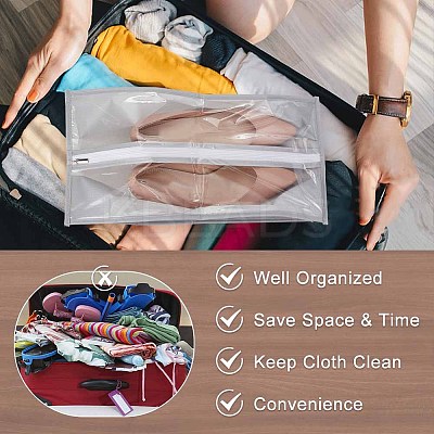 8Pcs 4 Colors Rectangle Oxford Fabric Waterproof Shoes Storage Zipper Bags ABAG-OC0001-05-1