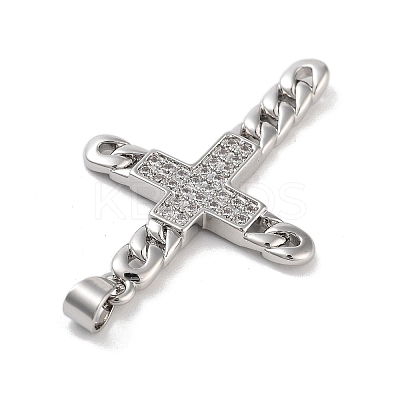 Rack Plating Brass Clear Cubic Zirconia Pendants KK-M293-12P-1