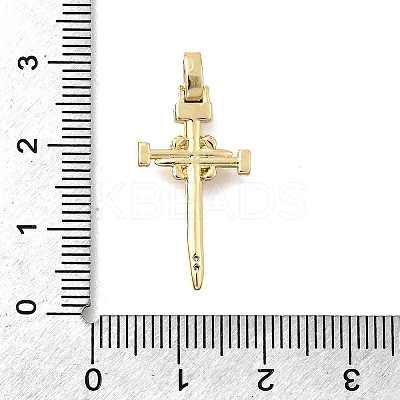Brass Micro Pave Cubic Zirconia Pendants KK-P336-29G-1
