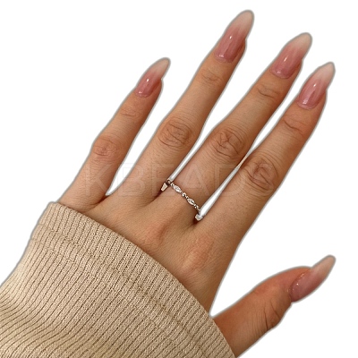 Rhodium Plated 925 Sterling Silver Micro Pave Cubic Zirconia Finger Rings for Women RJEW-K253-09P-1