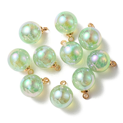 10Pcs UV Plating Acrylic Pendants FIND-YW0002-05E-1
