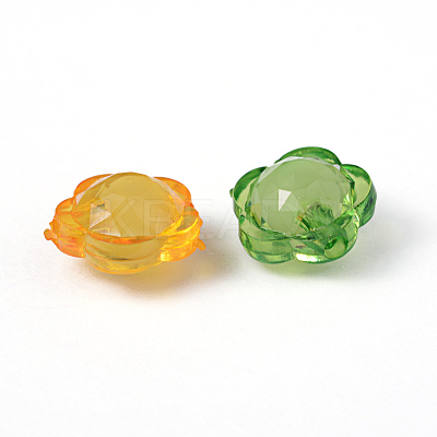 Mixed Color Transparent Faceted Flower Acrylic Beads X-TACR-S104-M-1