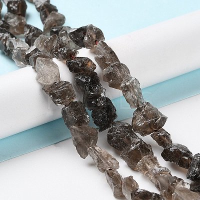 Raw Rough Natural Smoky Quartz Beads Strands G-B065-C17-1