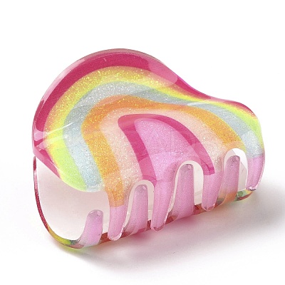 Rainbow Shaped Acrylic Claw Hair Clips PHAR-G004-07-1