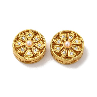 Rack Plating Hollow Brass Cubic Zirconia Beads KK-K381-21D-MG-1