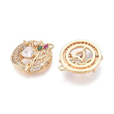 Brass Micro Pave Cubic Zirconia Pendants KK-T073-39G-1
