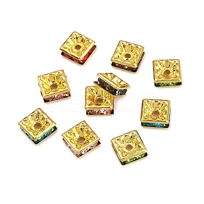 Brass Rhinestone Spacer Beads RSB073NFG-1