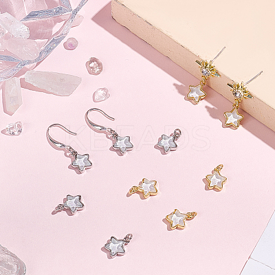 10Pcs 2 Colors Brass Charms KK-BBC0019-20B-1