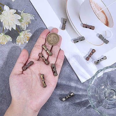6Pcs 6 Styles Double Hole Brass Beads KK-OC0001-61-1
