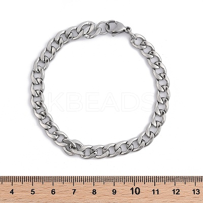 Tarnish Resistant Unisex 304 Stainless Steel Curb Chain/Twisted Chain Bracelets X-STAS-D0002-40P-1