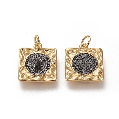 Brass Pendants KK-L188-14GB-1