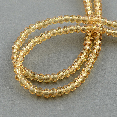 Transparent Glass Beads Strands GLAA-R135-2mm-03-1