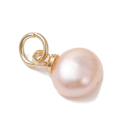 Natural Cultured Freshwater Pearl Two Sides Polished Charms PALLOY-JF04916-01-1