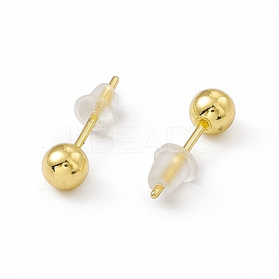 Brass Tiny Ball Stud Earrings for Women EJEW-P211-02G-1