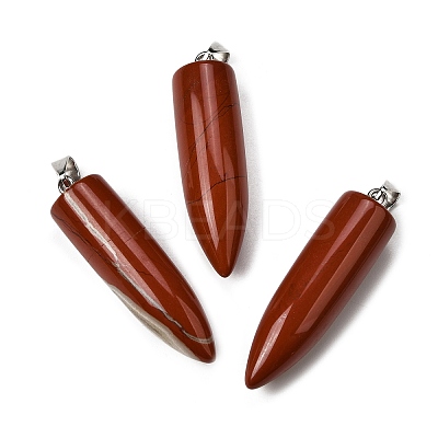 Natural Red Jasper Pointed Pendants G-F820-12M-1