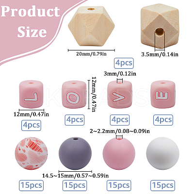 Silicone Alphabet Beads for Bracelet or Necklace Making SIL-SP0001-07-1