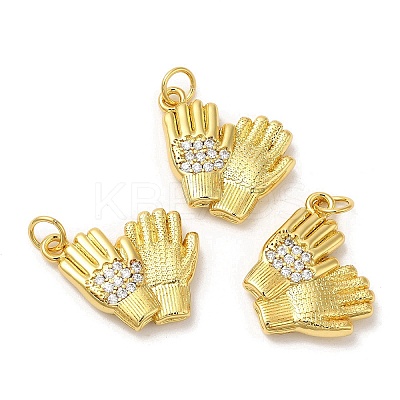 Rack Plating Brass Micro Pave Cubic Zirconia Pendants KK-C030-11G-1