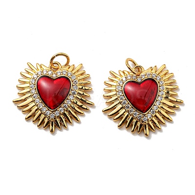 Rack Plating Brass Grade AAA Cubic Zirconia Pendants LS-KK-D026-28G-1