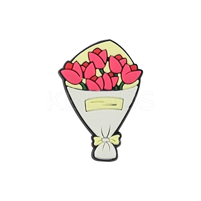 Valentine's Day Theme Silicone Focal Beads SIL-WH0020-09D-1