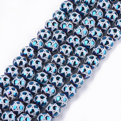Electroplate Glass Beads Strands EGLA-T012-03A-1