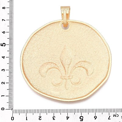 Plating Hammered Alloy Big Pendants PALLOY-T090-09G-1