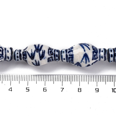 Handmade Blue and White Porcelain Beads Strands PORC-I027-13C-1