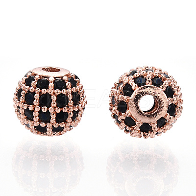 Rack Plating Brass Cubic Zirconia Beads LS-ZIRC-S001-6mm-B01-1