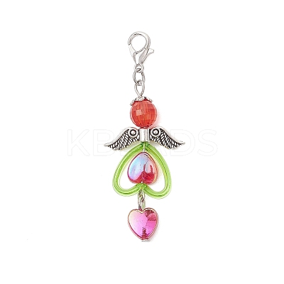 ABS Plastic Imitation Pearl & Transparent Acrylic Pendants Decorations HJEW-JM03603-04-1