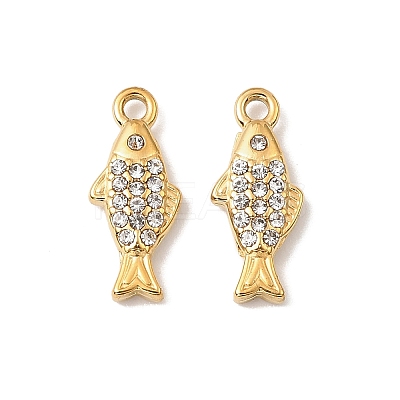 304 Stainless Steel with Crystal Rhinestone Charms STAS-G358-05G-05-1