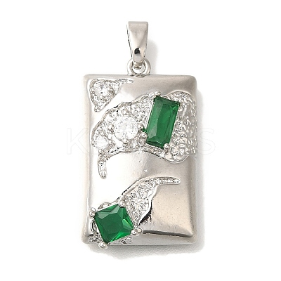 Brass Micro Pave Cubic Zirconia Pendants KK-K389-038P-1